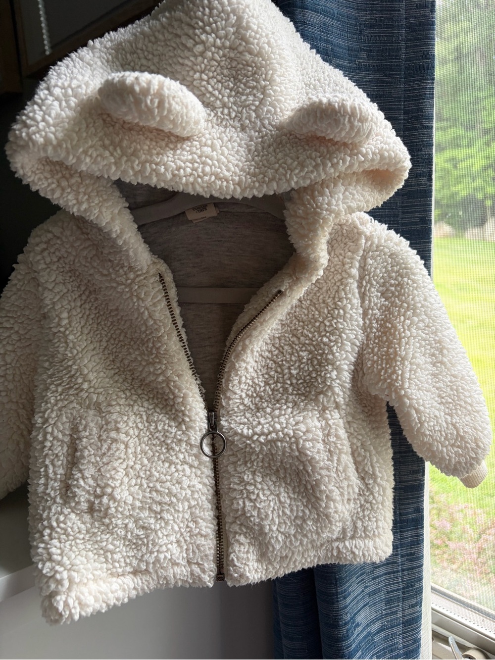 Tucker + Tate Cream Sherpa Hooded Puffer Jacket with Ears